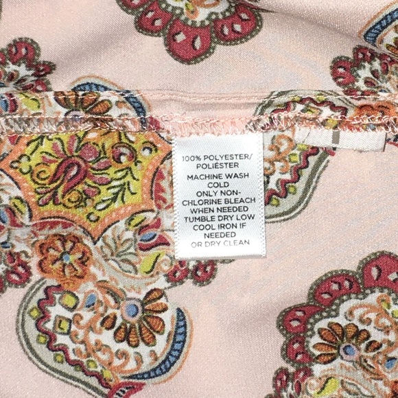 LOFT Pink Peplum Sleeveless Floral Paisley Top - Women’s XS - Picture 9 of 11